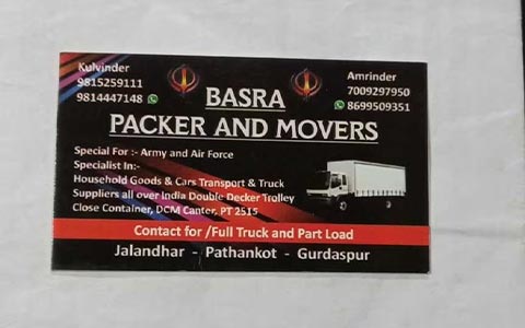 basra transport packer and mover visiting card