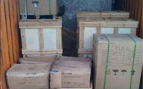 r k logistics packers and movers loaded boxes